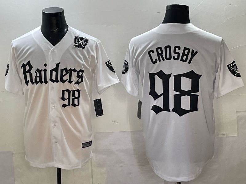 Men 2025 Oakland Raiders #98 Crosby white 6th generation Joint Name Nike Limited NFL Jersey style 05->oakland raiders->NFL Jersey